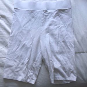 all white biker shorts
